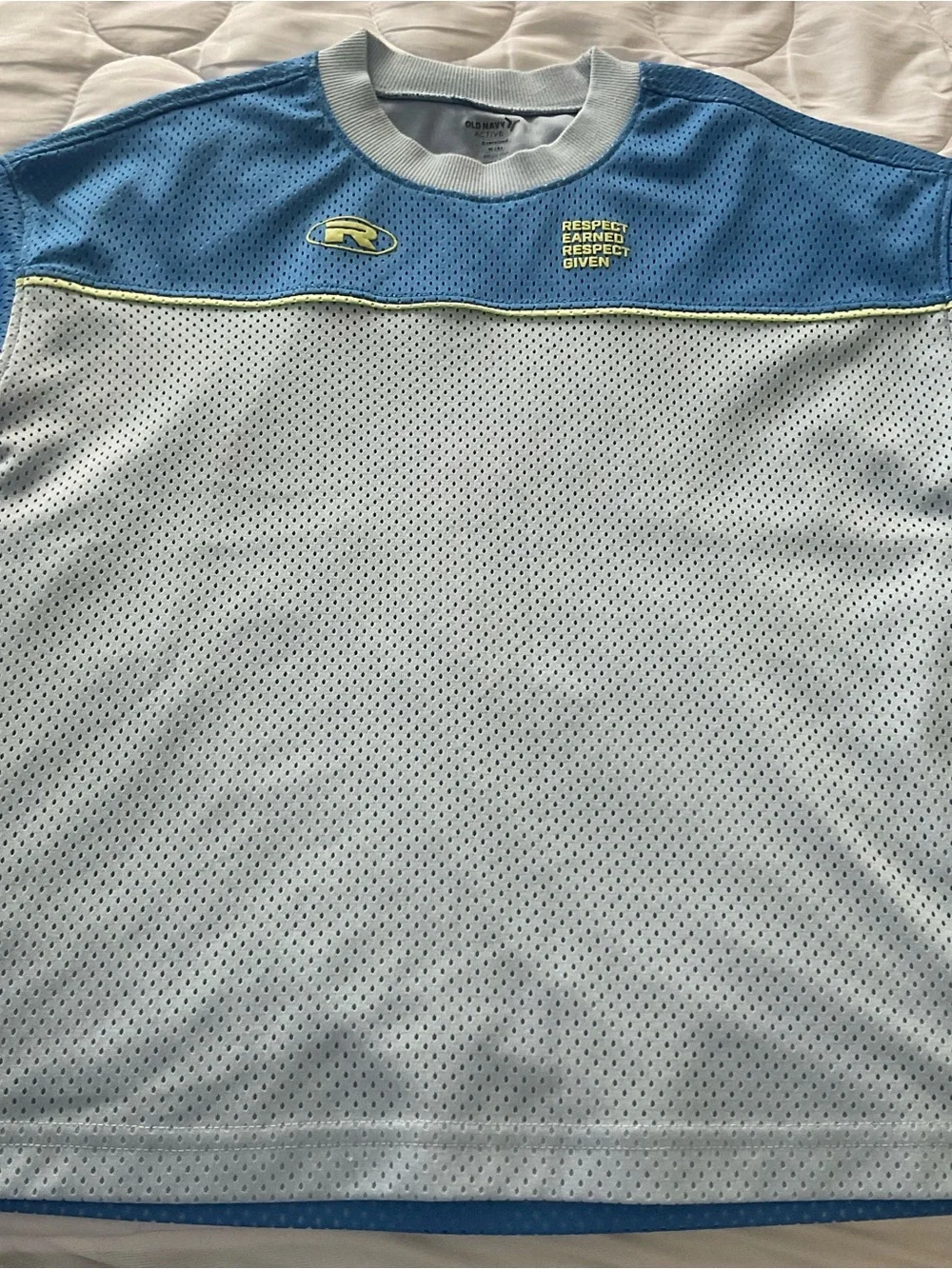 Old Navy Light Blue and Blue Mesh color-block T-shirt